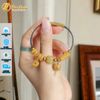 Vòng tay lu thống mix cỏ 4 lá, ngũ điếu, túi tiền đá thạch anh tóc vàng [mệnh Thổ - mệnh Kim]