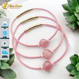  Vòng tay phong thủy hạt đá thạch anh dâu tây hồng size 10 li hợp mệnh hỏa thổ may mắn 