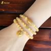  Chuỗi Vòng Tay Đá Thạch Anh Tóc Vàng Cuốn Nhiều Vòng Mix Lu Thống và Túi Tiền Tài Lộc - May Mắn 