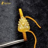  Vòng tay chỉ may mắn bện mặt hồ ly chúa chín đuôi đá thạch anh tóc vàng hợp mệnh kim thổ trợ duyên 
