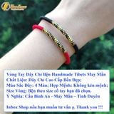  Vòng tay chỉ may mắn bện chỉ ngũ sắc tây tạng ở giữa bình an -Tuệ Lâm 