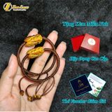  Vòng tay may mắn dây chỉ bện ve sầu đá mắt hổ nâu vàng may mắn bình an 