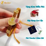  Vòng tay chỉ bện mặt hồ ly chúa ôm hoa thạch anh tóc vàng trợ duyên hợp mệnh kim thổ 