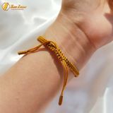  Vòng tay chỉ bện mặt hồ ly chúa ôm hoa thạch anh tóc vàng trợ duyên hợp mệnh kim thổ 