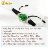  Vòng Tay Mặt Hồ Ly Chúa Ôm Hoa Ngọc Sơn Thủy Xanh Bọc Bạc 925 Trợ Duyên May Mắn 