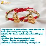  Vòng chỉ đỏ may mắn bện handmade charm mèo thần tài may mắn CB272V - Tuệ Lâm 