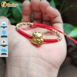  Vòng chỉ đỏ may mắn bện handmade charm mèo thần tài may mắn CB272V - Tuệ Lâm 