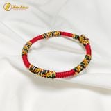  Vòng Tay May Mắn Chỉ Ngũ Sắc Tây Tạng Bện Sole Kiểu Nút Hạt Size To - Tuệ Lâm 