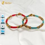  Vòng Tay May Mắn Chỉ Ngũ Sắc Tây Tạng Bện Sole Kiểu Nút Hạt Size To - Tuệ Lâm 