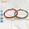  Vòng Tay May Mắn Chỉ Ngũ Sắc Tây Tạng Bện Sole Kiểu Nút Hạt Size To - Tuệ Lâm 