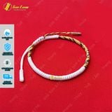  Vòng tay chỉ may mắn màu trắng bện kiểu tibets đối xứng xen kẽ mang lại bình an - Tuệ Lâm 
