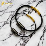  Vòng tay lu thống Thạch Anh tóc đen đốt trúc trơn hợp mệnh thủy mộc chiêu tài hút lộc may mắn 