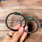  [HÀNG HOT] Vòng tay đôi nam nữ lu thống ngọc sơn thủy xanh chạm khắc họa tiết tài lộc 