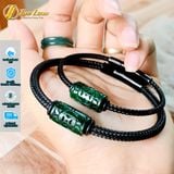  [HÀNG HOT] Vòng tay đôi nam nữ lu thống ngọc sơn thủy xanh chạm khắc họa tiết tài lộc 