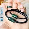 [HÀNG HOT] Vòng tay đôi nam nữ lu thống ngọc sơn thủy xanh chạm khắc họa tiết tài lộc