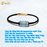  Vòng tay ngũ điếu đá Aquamarine hợp mệnh thủy mộc gia đạo may mắn bình an 