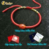  Vòng tay chỉ đỏ may mắn bện handmade hạt lu thống đá mã não đỏ - Tuệ Lâm 