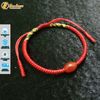  Vòng tay chỉ đỏ may mắn bện handmade hạt lu thống đá mã não đỏ - Tuệ Lâm 