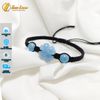 Vòng tay cỏ 4 lá đá aquamarine hợp mệnh thủy mộc bện chỉ handmade mang lại may mắn
