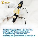  Vòng tay cỏ 4 lá đá thạch anh tóc vàng bện handmade dây chỉ may mắn hợp mệnh kim thổ 