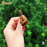  Vòng tay mặt hồ ly chúa 9 đuôi dáng thủng đá mắt hổ nâu vàng bện chỉ may mắn phụ trợ tình duyên 