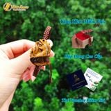  Vòng tay mặt hồ ly chúa 9 đuôi dáng thủng đá mắt hổ nâu vàng bện chỉ may mắn phụ trợ tình duyên 