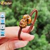 Vòng tay tỳ hưu đá mắt hổ nâu vàng hợp mệnh kim thổ bện chỉ handmade chiêu tài hút lộc - Tuệ Lâm