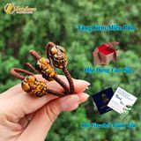  Vòng tay tỳ hưu đá mắt hổ nâu vàng hợp mệnh kim thổ bện chỉ handmade chiêu tài hút lộc - Tuệ Lâm 