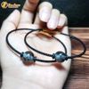  Vòng tay phong thủy hạt đá thạch anh tóc đen hợp mệnh thủy mộc size 10 li xỏ cáp bền đẹp 