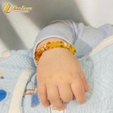  Vòng tay hạt đá hổ phách mix hạt bồ đề cho bé ăn ngon ngủ ngon may mắn bình an 