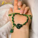  Vòng tay hồ ly chúa ôm hoa ngọc cẩm thạch sơn thủy hợp mệnh trợ duyên bện chỉ handmde may mắn 
