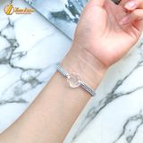  Vòng tay chỉ may mắn bện handamde mặt hồ ly chúa ôm hoa đá thạch anh trắng trợ duyên hợp mệnh - Tuệ Lâm 