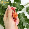 Vòng tay hồ ly chúa ôm hoa ngọc cẩm thạch huyết trợ duyên bện chỉ handmade may mắn [ mệnh Hỏa - mệnh Thổ]