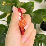  Vòng tay hồ ly chúa ôm hoa ngọc cẩm thạch huyết trợ duyên bện chỉ handmade may mắn [mệnh Hỏa - mệnh Thổ] HNH002 