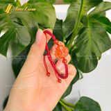 Vòng tay hồ ly chúa ôm hoa ngọc cẩm thạch huyết trợ duyên bện chỉ handmade may mắn [mệnh Hỏa - mệnh Thổ] HNH002 