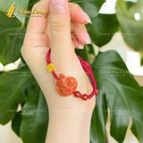  Vòng tay hồ ly chúa ôm hoa ngọc cẩm thạch huyết trợ duyên bện chỉ handmade may mắn [mệnh Hỏa - mệnh Thổ] - HNH003 