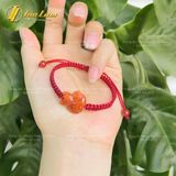  Vòng tay hồ ly chúa ôm hoa ngọc cẩm thạch huyết trợ duyên bện chỉ handmade may mắn [mệnh Hỏa - mệnh Thổ] - HNH004 