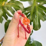  Vòng tay hồ ly chúa ôm hoa ngọc cẩm thạch huyết trợ duyên bện chỉ handmade may mắn [ mệnh Hỏa - mệnh Thổ] 