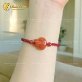  Vòng tay hồ ly chúa ôm hoa ngọc cẩm thạch huyết trợ duyên bện chỉ handmade may mắn [mệnh Hỏa - mệnh Thổ] HNH002 