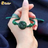  Vòng tay hồ ly chúa dáng tròn ngọc sơn thủy hợp mệnh, trợ duyên bện chỉ handmade may mắn 