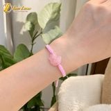  Vòng tay mặt hồ ly chúa 9 đuôi ôm hoa đá thạch anh hồng hợp mệnh hỏa thổ trợ duyên 
