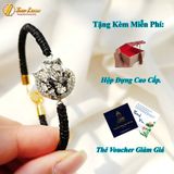  Vòng tay hồ ly chúa ôm hoa thạch anh tóc đen bọc viền bạc S925 hợp mệnh thủy mộc trợ duyên may mắn 