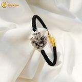  Vòng tay hồ ly chúa ôm hoa thạch anh tóc đen bọc viền bạc S925 hợp mệnh thủy mộc trợ duyên may mắn 