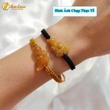 Vòng tay mặt hồ ly chúa đuôi dài thạch anh tóc vàng hợp mệnh kim thổ trợ tình duyên hút may mắn 