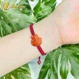  Vòng tay hồ ly chúa ôm hoa ngọc cẩm thạch huyết trợ duyên bện chỉ handmade may mắn [mệnh Hỏa - mệnh Thổ] - HNH004 