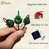  Vòng tay xỏ cáp hồ ly chúa ôm hoa ngọc sơn thủy xanh hợp mệnh trợ tình duyên may mắn 