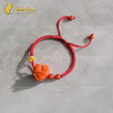  Vòng tay hồ ly chúa ôm hoa ngọc cẩm thạch huyết trợ duyên bện chỉ handmade may mắn [mệnh Hỏa - mệnh Thổ] - HNH003 