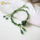  Vòng tay hồ ly chúa ôm hoa ngọc cẩm thạch sơn thủy hợp mệnh trợ duyên bện chỉ handmde may mắn 