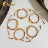  Vòng Tay Handmade Chỉ Ngũ Sắc Mix Charm Bạc Hoa Sen Mạ Vàng May Mắn Bình An 