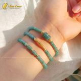  Chuỗi Vòng Tay Lam Ngọc Cuốn Nhiều Vòng Mix Ngũ Điếu và Charm Vàng Khắc Chú Om Mani Padme Hum Bình An - May Mắn - Tài Lộc 